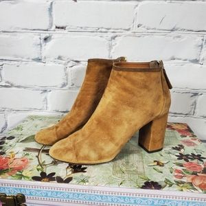 Aquazzura Tan Suede Ankle Boots
